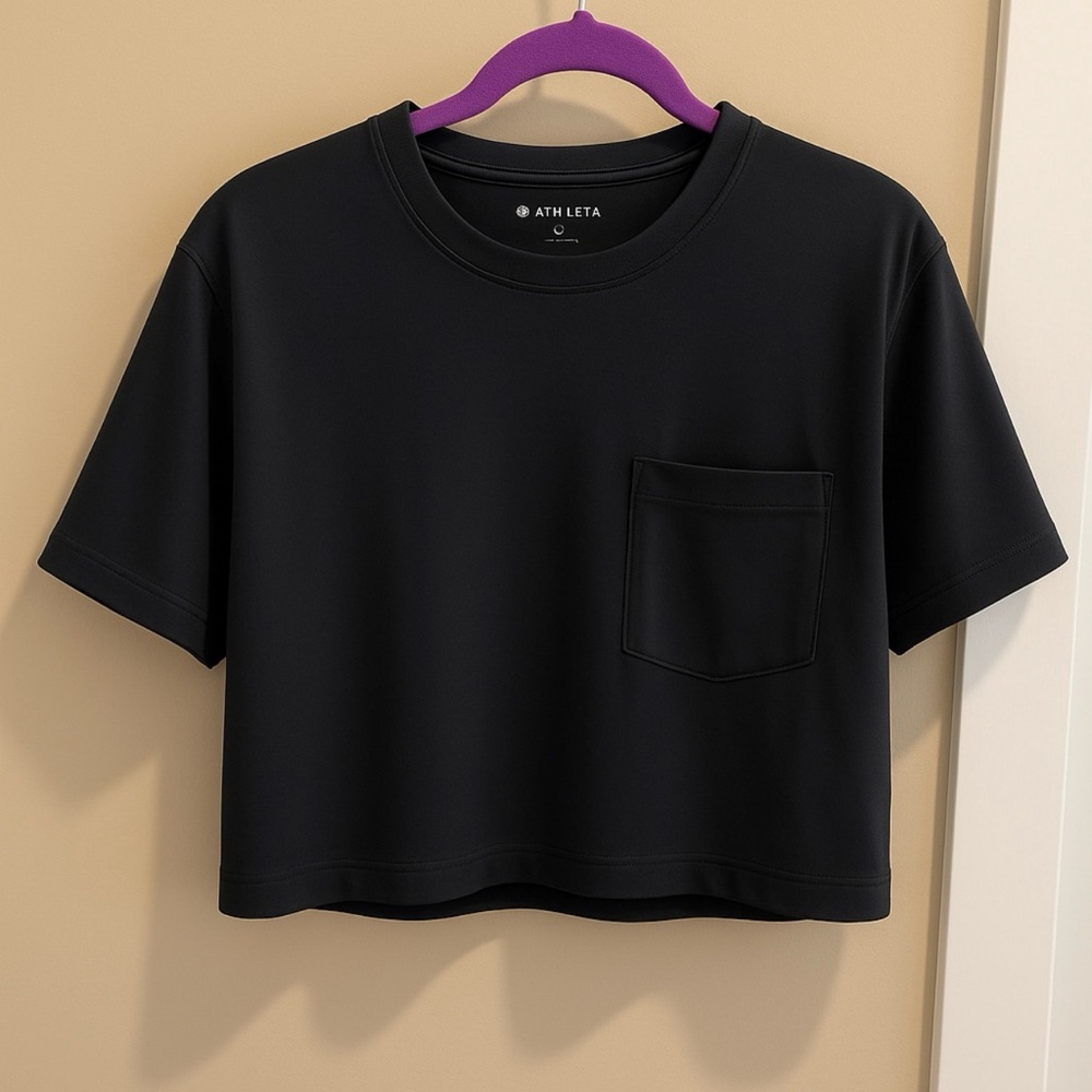 Athleta Black Boxy Crop T-Shirt